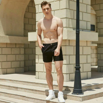 Hombres Pantalones Cortos Cortos Calientes Pantalones Traje Pantalones Informales Ajustados Vacaciones Playa Sexy Verano Foto 1 de 4