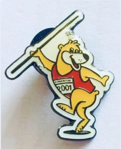 World Athletic Championships Javelin Bear Pin Badge Rare Vintage (F3) - Bild 1 von 1
