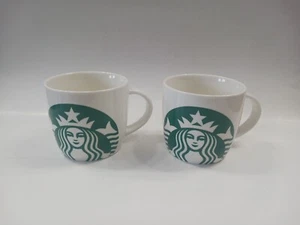 2 Starbucks 2017 Classic White Green Mermaid Large Logo Coffee/Soup Mugs 14 Oz - Picture 1 of 9