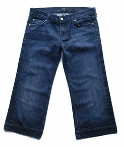 Jean corto elástico 7 For All Mankind para mujer talla 27 Dojo en lavado oscuro de Los Ángeles - Imagen 1 de 5