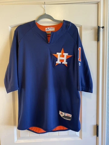 Houston Astros Majestic Batting Practice Jersey 3/4 Sleeve Carlos Correa #1 Cover