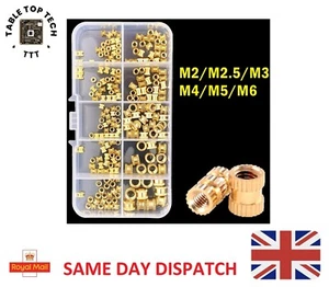 220 pcs M2-M6 Brass Heat Insert Nut Thread Knurled Double Twill Embedment Nuts - Picture 1 of 4