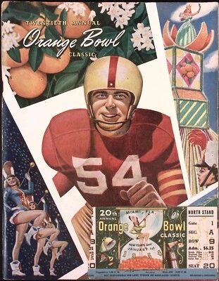 1954 Orange Bowl Football Program Maryland vs Oklahoma with Ticket Stub - Image 1 of 4