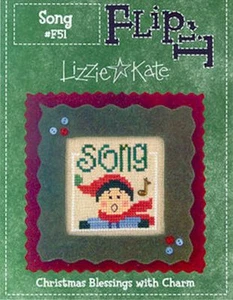 LIZZIE KATE: CHRISTMAS BLESSINGS FLIP IT SONG (W/CHARM) CROSS STITCH PATTERN - Picture 1 of 1