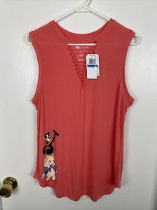 Neu mit Etikett Looney Tunes Love Tribe ärmelloses Top Damengröße XL orange/pink/pfirsichfarben - Bild 1 von 8