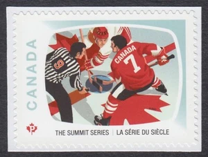 qt. USSR-CANADA = 1972 HOCKEY SUMMIT SERIES = Stamp Cut from BK Canada 2022 MNH - Bild 1 von 1