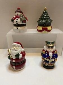 Mr. Christmas Animierte Porzellan Spieluhr Ornament 4er Set (2005) LESEN!! - Bild 1 von 18