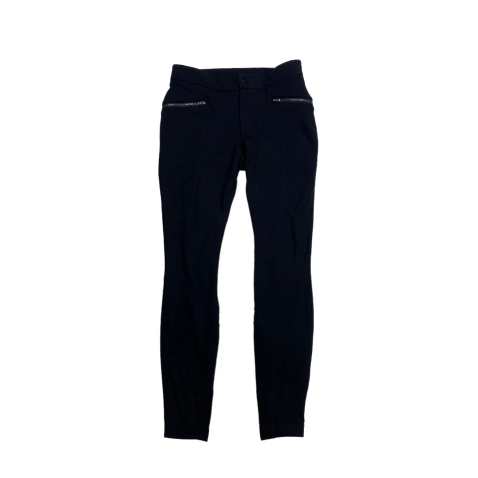 Pantalones Legging Athleta Ponte Moto Sarga Mujer Talla 2 Negros Tiro Bajo Elastizados Foto 1 de 4