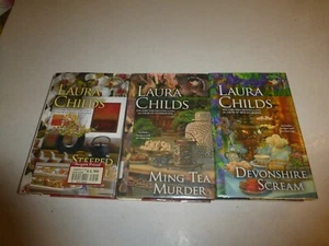 Lot of 3 Murder Mystery Novels, by Laura Childs,HBDJ,Steeped,Ming Tea,DevonshiM6 - Picture 1 of 4