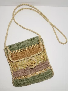 St Johns Bay Womens Shoulder Crossbody Bag Hobo Woven Safari  Natural Purse - Picture 1 of 5