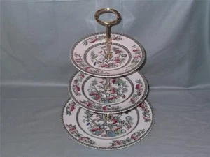 Johnson Bros. "Indian Tree" 3-Tier Hostess Cake Plate Stand - Picture 1 of 1