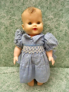 LC-1862  Rubber dolly  10" tall; set-in brown eyes. molded & painted hair - Picture 1 of 3