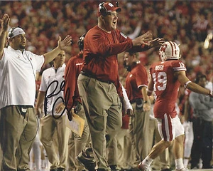 Foto 8x10 firmada por Paul Chryst de Wisconsin Badgers - Imagen 1 de 1