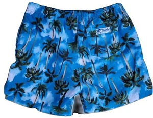 New Trunks Surf And Swim Co. Men’s Palm Tree Shorts Size L Blue Swim Branded - Picture 1 of 5