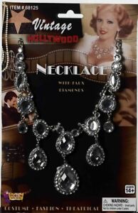 Vintage Hollywood Rhinestone Diamond Necklace Adult Jewelry Costume Accessory