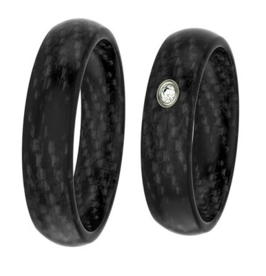 Ring Partnerringe Verlobungsringe Ehering Carbon + Diamant +Garantie od Zirkonia - Bild 1 von 4