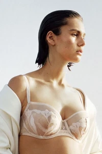 Soutien-gorge 90F (75F eu) Corbeille CHANTELLE Montaigne Blanc et Jaune - Picture 1 of 9