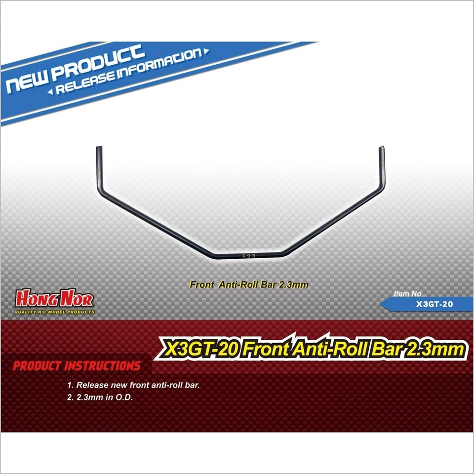 Front Anti-Roll Bar 2.3mm #X3GT-20 (RC-WillPower) HongNor X3-GT - Image 1 of 1