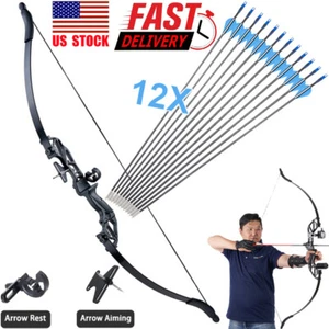 20-55lbs Archery Beginner Shooting 53" Takedown Recurve Bow or/& Arrows Target - Picture 1 of 26