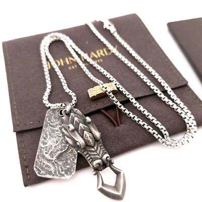 Cadena colgante John Hardy plata esterlina leyendas Naga dragón aldaba etiqueta de perro Foto 1 de 4