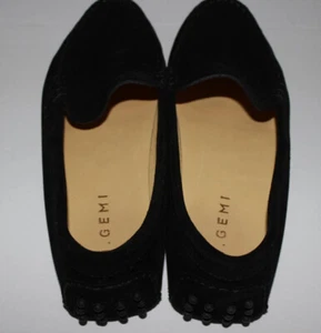 NEW M. GEMI Black Suede Moccasin Leather Loafers Driving Shoes Black 41 - Picture 1 of 6