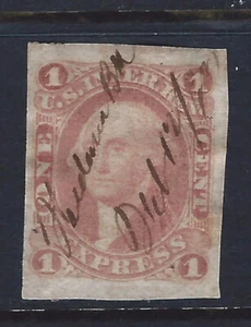 Bigjake: R-1a, 1 cent Express - imperforate - 1st Revenue Issue - Picture 1 of 2