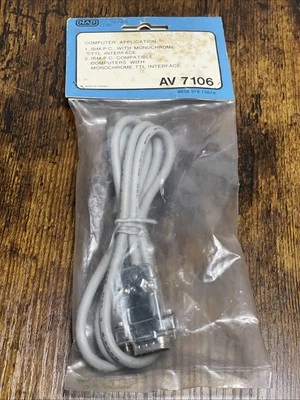 Vintage AV 7106 Cable For IBM PC Computer NEW SEALED  - Image 1 of 4