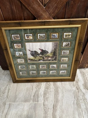 National Wild Turkey Federation Framed Print $5.00 Stamp Set 1982-2002 Stamps - Image 1 of 4
