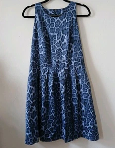 INC Kleid Damen 12 blau Nachtstrauß geometrisches Neckholder Küste Damen neu mit Etikett $ 99 - Bild 1 von 10