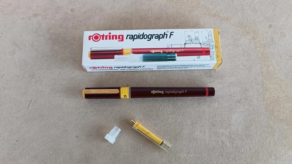 Pluma rOtring Rapidograph F 00,3 mm (Tungsteno) - diseñada para su uso en película Foto 1 de 1