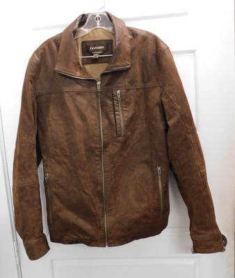 Jaqueta Danier de couro marrom com zíper tamanho M - Imagem 1 de 4