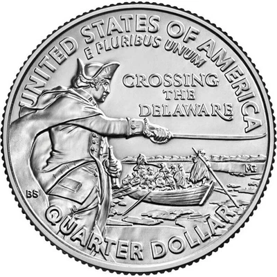 2021-D Washington Crossing Delaware (1) Non Proof, Lightly Circulated Quarter. - Image 1 of 4