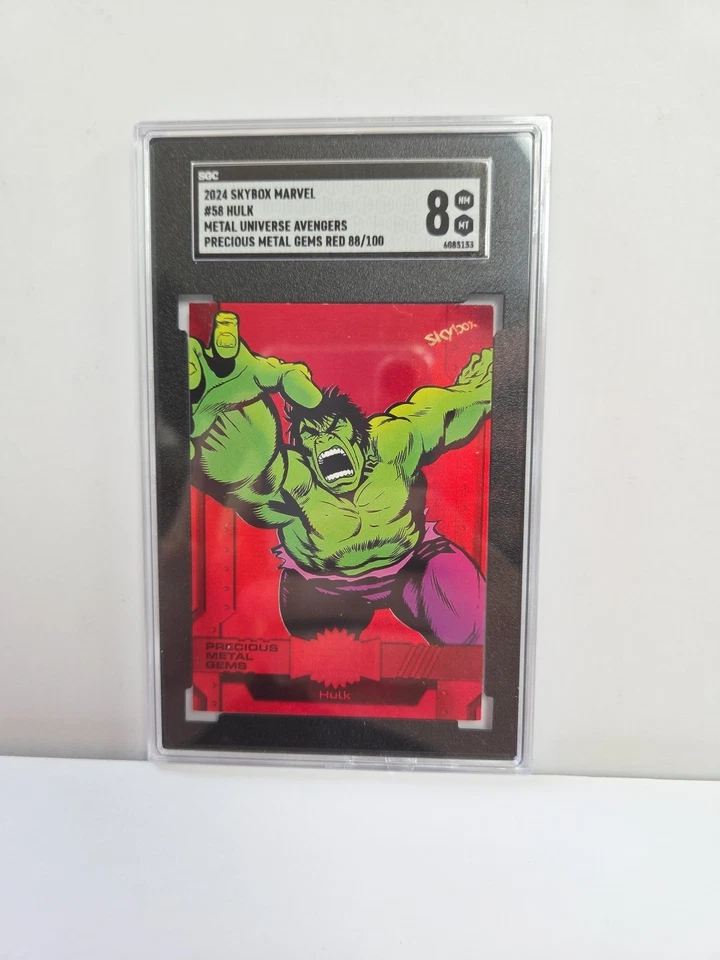2024 SKYBOX MARVEL METAL UNIVERSE HULK #58 PRECIOUS METAL RED GEMS 88/100 SGC 8 - Image 1 of 4