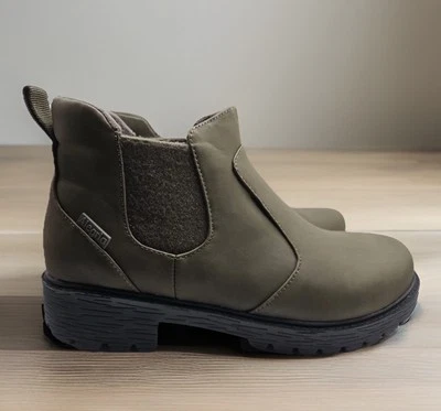 Botas impermeables Alegria de cuero vegano ROWEN en verde musgo talla 10.5/11 nuevas Foto 1 de 4