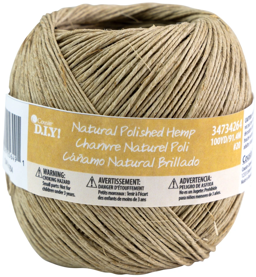 Cordón de cáñamo fino CousinDIY 20 lb-natural Foto 1 de 1