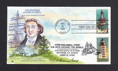 FDC: #2473 1990 25c Faro FL - DORIS GOLD Cachet pintado a mano Foto 1 de 2