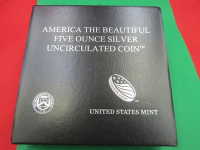 America The Beautiful Five Ounce Silver Uncirculated Coin  MINT/PROOF CONDITION - Image 1 of 4