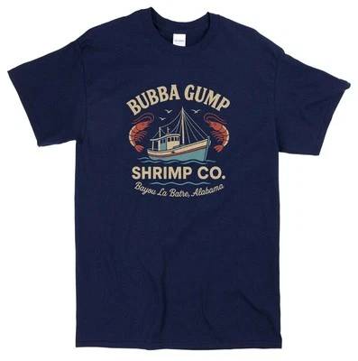 Bubba Gump FOREST GUMP Retro 90 Film T-Shirt Tee Shirts Iconic Classic Nostalgia - Image 1 of 2