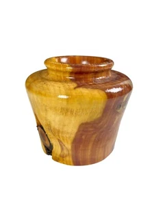 New Handmade Turned Juniper Wood Vase Artisan Rustic Primitive Country Decor - Picture 1 of 10