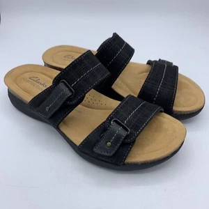 Clarks Collection April Dusk Damen-Sandalen Größe 8N schwarz verstellbar gepolstert - Bild 1 von 10