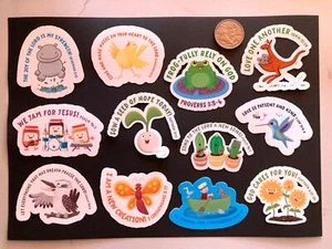17 Assorted cute cartoon scripture Bible Verses Christian Vinyl Stickers kids - Bild 1 von 2