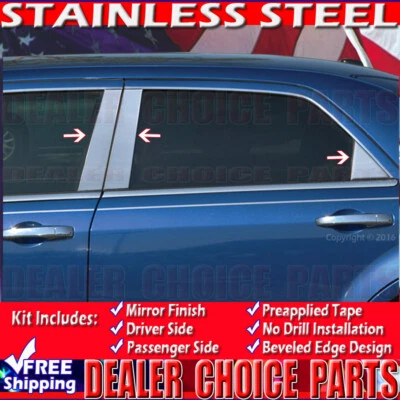 Chrome STAINLESS STEEL Pillar Posts for 2005-2010 Chysler 300 05-08 Dodge Magnum - Image 1 of 2