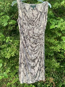 LAUREN RALPH LAUREN Polo Snake Skin Print SEXY COBRA Dress NWOT Size 4 ❤️sj7m34 - Picture 1 of 9