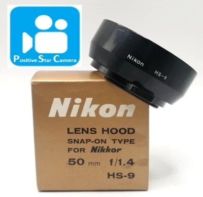 🎦VIDEO👀🌟Casi COMO NUEVO🌟 Nikon HS-9 Lente con clip Capucha metálica para 50 mm f1.4 JAPÓN Foto 1 de 4