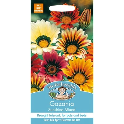 GAZANIA SEEDS – SUNSHINE MIXED – 25 SEEDS - SOW BY Y/E 2025 - MR. FOTHERGILL’S - Image 1 of 2