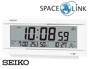 SEIKO GPS Satellite Radio Clock GP501W White Calendar Temperature Humidity - Picture 1 of 7
