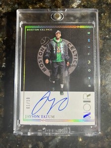 Jayson Tatum Auto 2020-21 Panini Noir Showtime 01/10 Cn# SHO-JTA Celtics