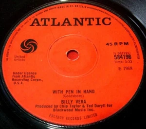 Billy Vera With Pen In Hand 7" UK ORIG 19 b/w VINYL - Picture 1 of 4