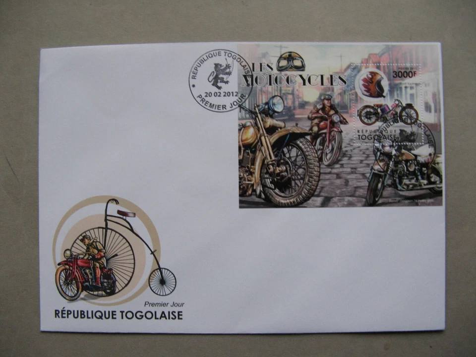 TOGO, cover FDC 2012, S/S  motorcycles - Image 1 of 1