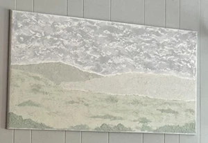 Original textured art of an abstract view of hills depicting serenity and peace  - Picture 1 of 1